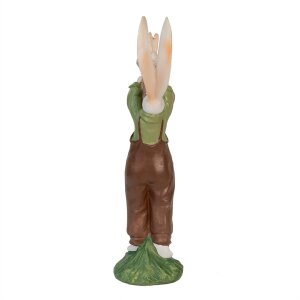 Clayre & Eef 6PR3566 Dekoratívny králik zelený, ružový 10x7x25 cm