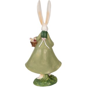 Clayre & Eef 6PR3567 Dekoratívny králik zelený, červený 10x7x25 cm