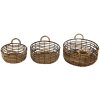Clayre & Eef 6RO0543 Úložné koše Set of 3 Brown Ø 39x15 cm