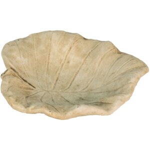 Clayre & Eef 6TE0384 Vtáčie kŕmidlo Leaf Beige 22x22x6 cm