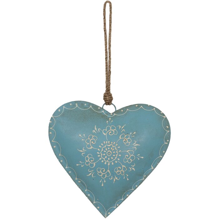 Clayre & Eef 6Y4815L Šperk s príveskom Srdce modré 20x1x20 cm