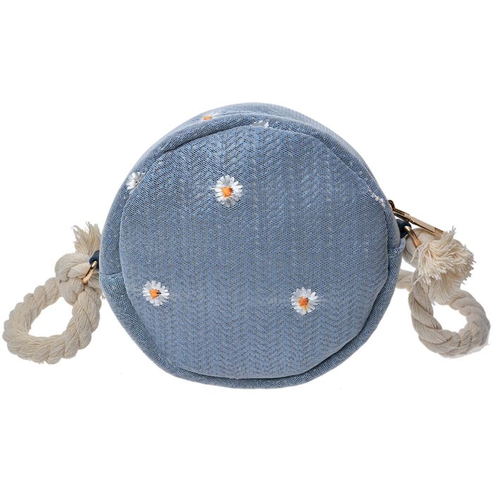 Clayre & Eef JZBG0258BL Taška na šachovnicu modrá Ø 15 cm