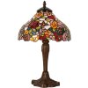 LumiLamp 5LL-1130 Tiffany stolová lampa Ø 26x40 cm hnedé červené sklo kvety