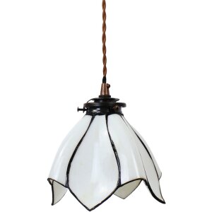 Clayre & Eef 5LL-6223 Závesná lampa Tiffany Ø 18x115 cm E14-max 1x25W Biela - Hnedá