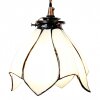 Clayre & Eef 5LL-6223 Závesná lampa Tiffany Ø 18x115 cm E14-max 1x25W Biela - Hnedá