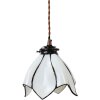 Clayre & Eef 5LL-6223 Závesná lampa Tiffany Ø 18x115 cm E14-max 1x25W Biela - Hnedá