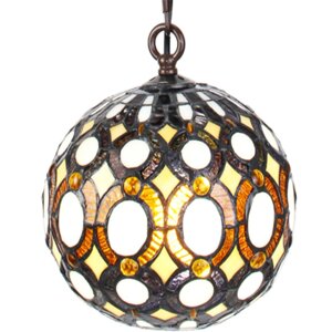 Clayre & Eef 5LL-6270 Závesná lampa Tiffany Ø 20x116 cm E14-max 1x25W Žltá