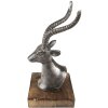 Clayre & Eef 65143 Dekorácia Socha jeleňa 10x8x18 cm Strieborná farba