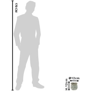 Clayre & Eef 6CE1455S Dekorácia Kvetináč Ø 12x12 cm Sivá - béžová