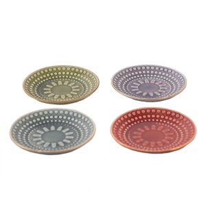 Clayre & Eef 6CE1470 Malý tanier Ø 13x2 cm Fialový tanier na raňajky