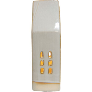 Clayre & Eef 6CE1504 Dekorácia domček s LED 8x5x18 cm béžová