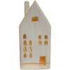 Clayre & Eef 6CE1504 Dekorácia domček s LED 8x5x18 cm béžová