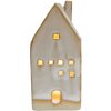 Clayre & Eef 6CE1506 Dekorácia domček s LED diódami 5x5x12 cm béžová