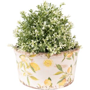 Clayre & Eef 6CE1533L Dekorácia Kvetináč Ø 19x10 cm Žltá