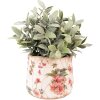 Clayre & Eef 6CE1549S Dekorácia Kvetináč Ø 13x11 cm Ružová - béžová
