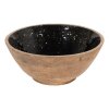 Clayre & Eef 6H2248 Dekoratívna miska Ø 25x10 cm Čierna - hnedá Dekoratívna miska z dreva