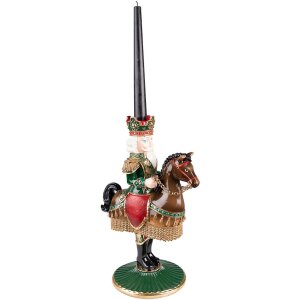 Clayre & Eef 6PR3778 Svietnik na orechy 22x15x33 cm zelený - hnedý