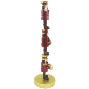 Clayre & Eef 6PR4851 Dekorácia Luskáčik na orechy 10x8x30 cm Červená - zlatá farba