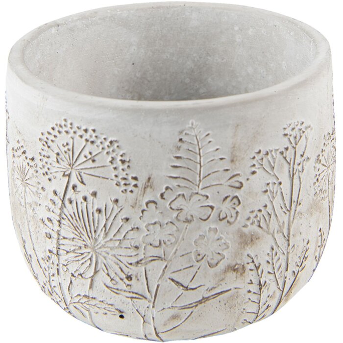 Clayre & Eef 6TE0403S Kvetináč Ø 14x11 cm sivý - béžový