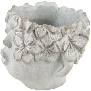 Clayre & Eef 6TE0418S Kvetináč 12x9x10 cm sivý - béžový