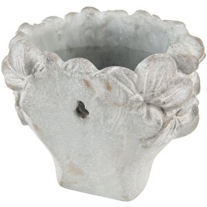 Clayre & Eef 6TE0418S Kvetináč 12x9x10 cm sivý - béžový