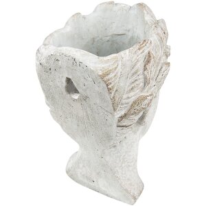 Clayre & Eef 6TE0419 Kvetináč 11x11x17 cm sivý - béžový