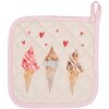 Clayre & Eef FAS45 Chňapka 20x20 cm béžová - ružová