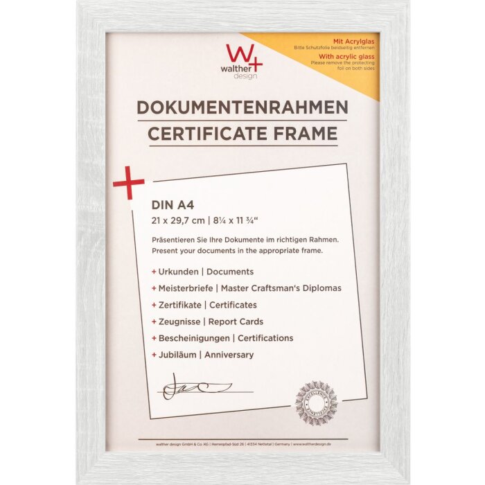 Drevený rám Walther Fiorito 21x29,7 cm biele akrylové sklo