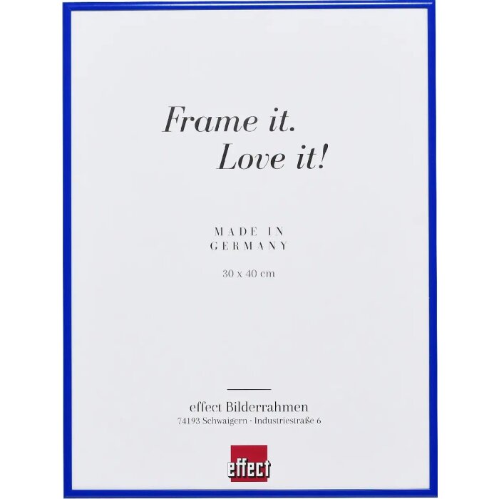 Efektný hliníkový obrazový rám Quadro 25x35 cm modré číre sklo rozmerovo stabilný