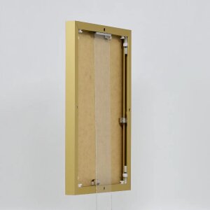Efektný hliníkový rám na obrazy Quadro 25x35 cm zlaté číre sklo MDF zadný panel