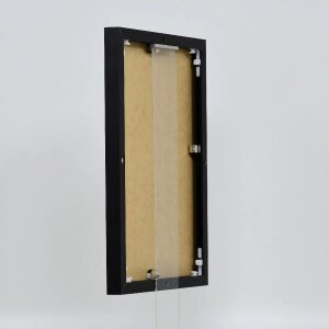 Efektný hliníkový rám na obrazy Quadro 50x100 cm čierne číre sklo