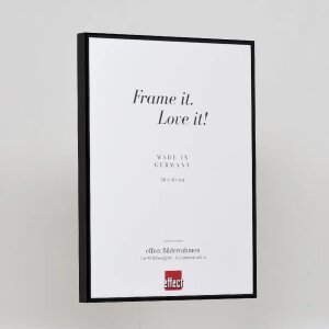 Efektný hliníkový rám na obrazy Quadro 59,4x84,1 cm čierny s vysokým leskom a čírym sklom