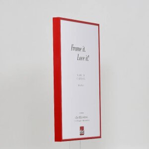 Efektný hliníkový rám na obrazy Quadro 14,8x21 cm červené číre sklo