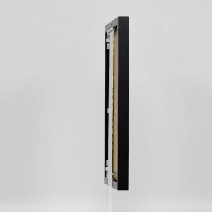 Efektný hliníkový rám na obrazy Quadro 14,8x21 cm čierne číre sklo MDF zadný panel