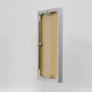 Efektný hliníkový rám na obrazy Quadro 61x91,5 cm strieborný vysoký lesk číre sklo