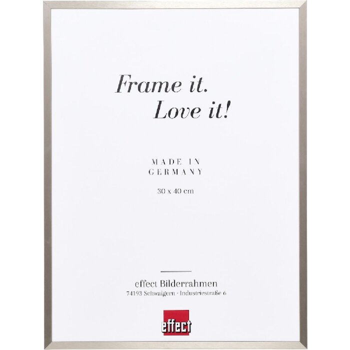 Effect Aluminium Bilderrahmen Serie 2 Klarglas grau gebürstet 50x100 cm