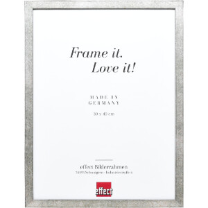 Effect Bilderrahmen Holzrahmen Profil 42 Klarglas silber...