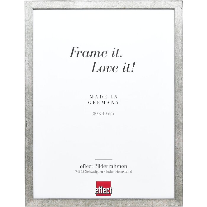 Effect Bilderrahmen Profil 42 Klarglas silber 60x90 cm