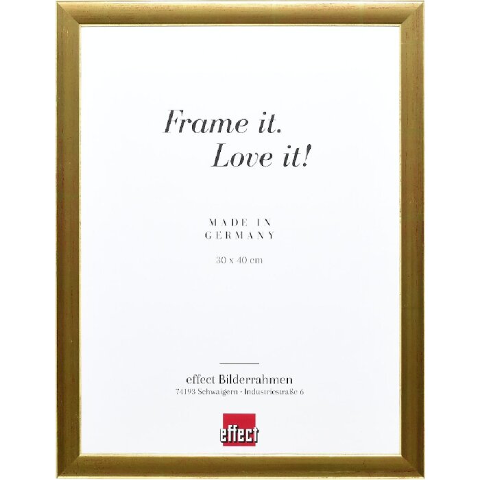 Effect Holz-Bilderrahmen Profil 43 gold 50x50 cm Normalglas