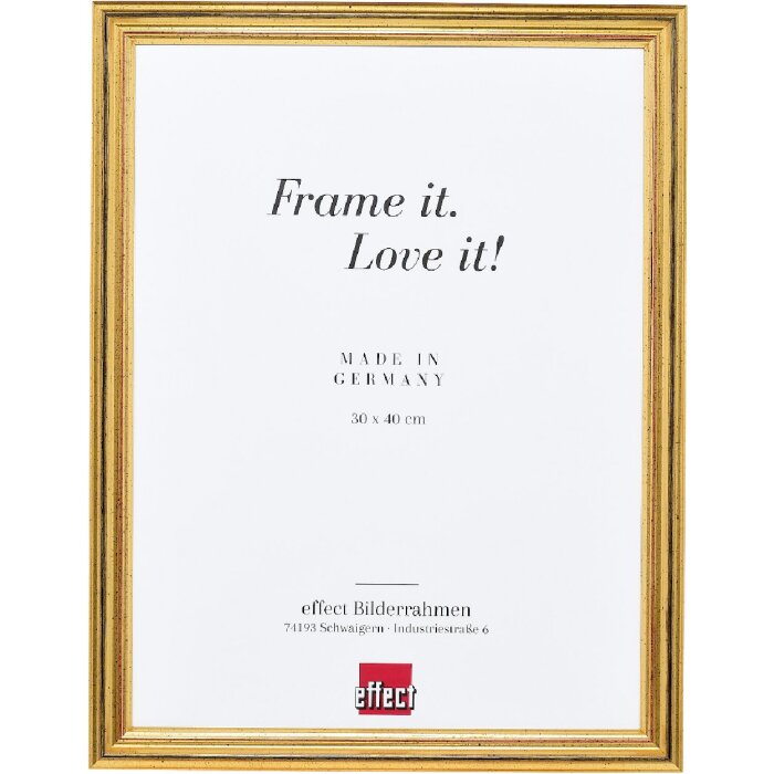 Effect Holzrahmen Profil 44 gold 50x100 cm Normalglas