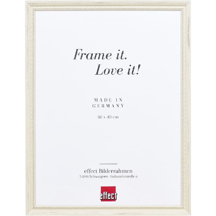 Effect Holzrahmen Profil 48 weiß 20x25 cm Klarglas