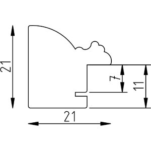 Effect Holzrahmen Profil 48 gold 21x28 cm Klarglas