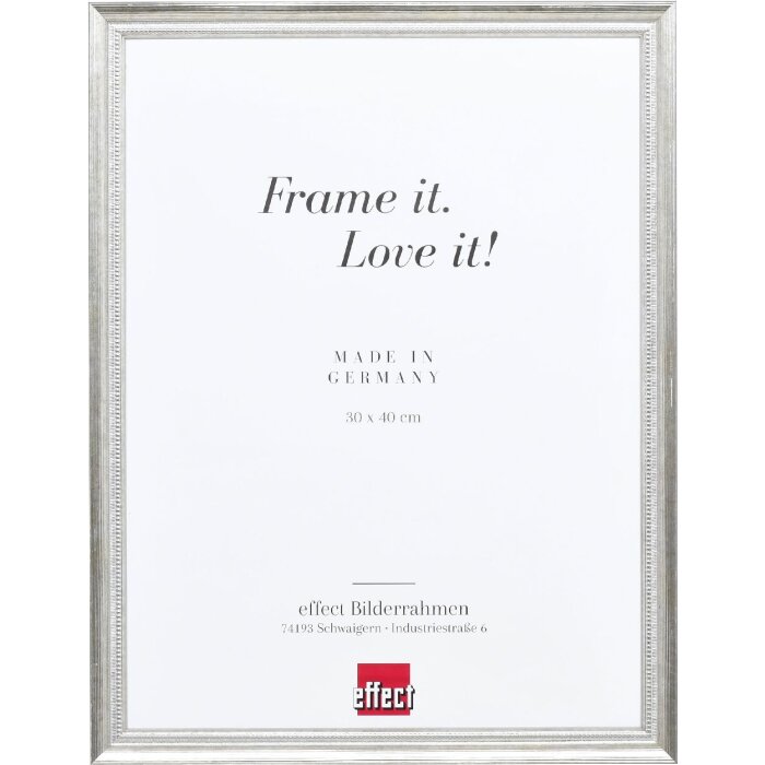 Effect Holzrahmen Profil 48 silber 35x50 cm Klarglas