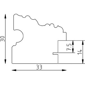 Effect Drevený fotorámik Profil 75 Barok Gold 45x60 cm