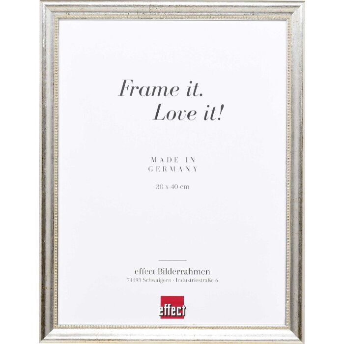 Efekt drevený rám obrazu profil 85 strieborný 59,4x84,1 cm normálne sklo