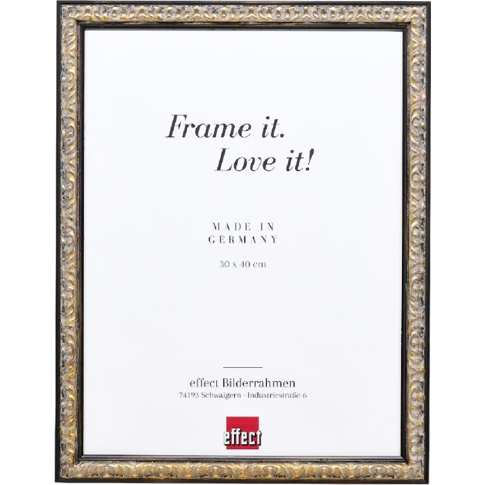 effect Drevený fotorámik Profil 86 Barok 14,8x21 cm čierno-strieborný