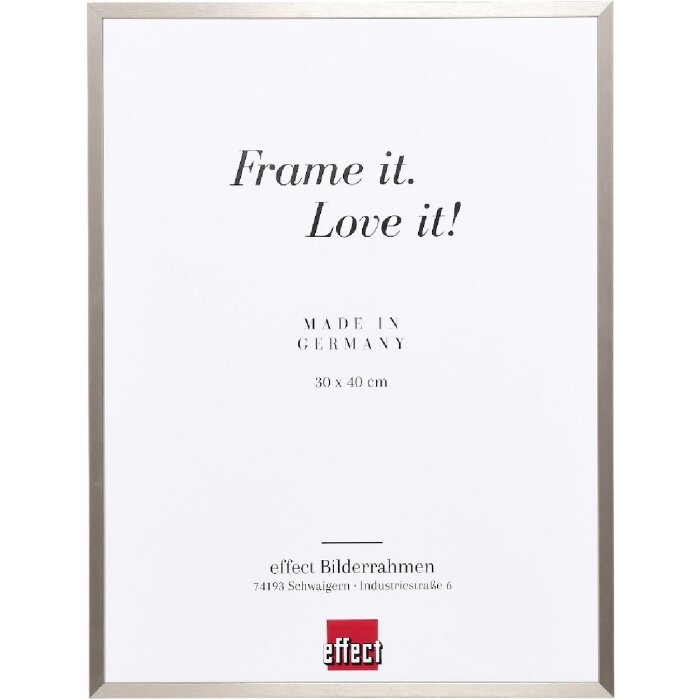 Effect Bilderrahmen A1 Brandschutz-Rahmen grau gebürstet 60x60 cm mit Klarglas