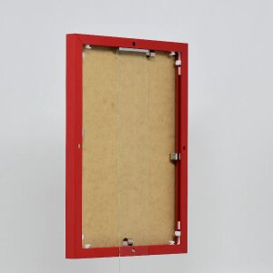 Efektný hliníkový obrazový rám Quadro 40x60 cm červené antireflexné sklo MDF zadný panel