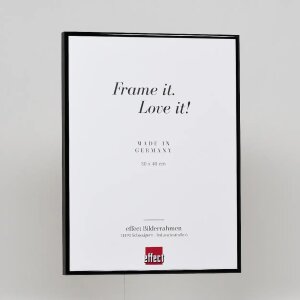Efektný hliníkový rám na obrazy Quadro 50x65 cm čierny s vysokým leskom a antireflexným sklom