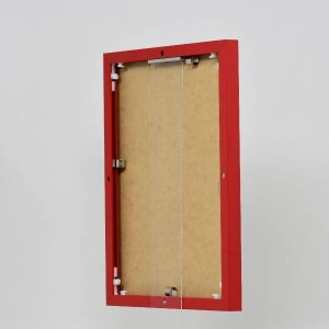 Efektný hliníkový rám na obrazy Quadro 60x60 cm červené antireflexné sklo
